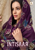Alok Intisaar Cambric Cotton Digital Printed With Embroidered Dress Material