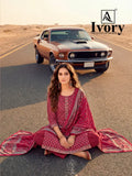 Alok Ivory Zam Discharge Print With Embroidered Dress Material