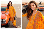 Alok Ivory Zam Discharge Print With Embroidered Dress Material