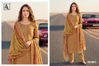 Alok Ivory Zam Discharge Print With Embroidered Dress Material