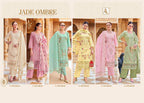 Alok Jade Ombre Cambric Lawn Cotton With Embroidery Dress Material