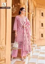 Alok Jade Ombre Cambric Lawn Cotton With Embroidery Dress Material