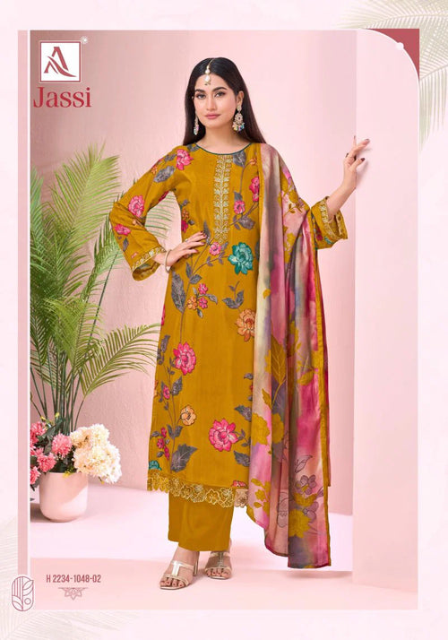 Alok Jassi Viscose Muslin Printed Dress Material
