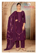 Alok Nilofar Premium Zam Swarovski Diamond Work Dress Material Collection