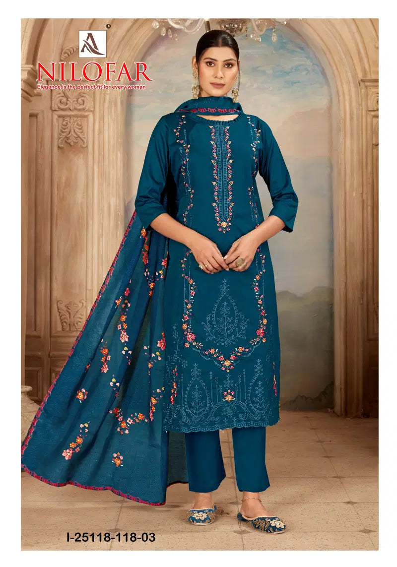 Alok Nilofar Premium Zam Swarovski Diamond Work Dress Material Collection
