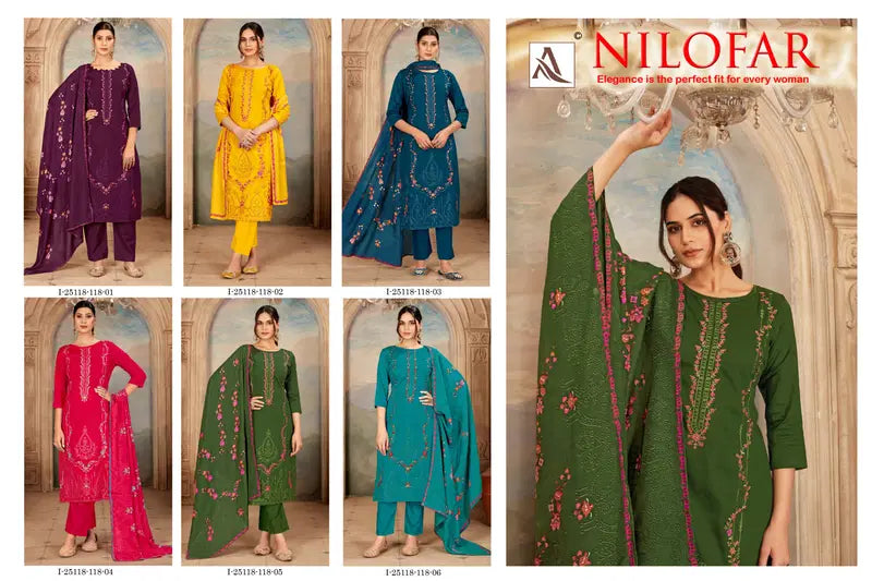 Alok Nilofar Premium Zam Swarovski Diamond Work Dress Material Collection