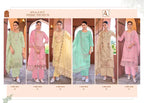 Alok Ombre Premium Cambric Cotton Embroidered Dress Material