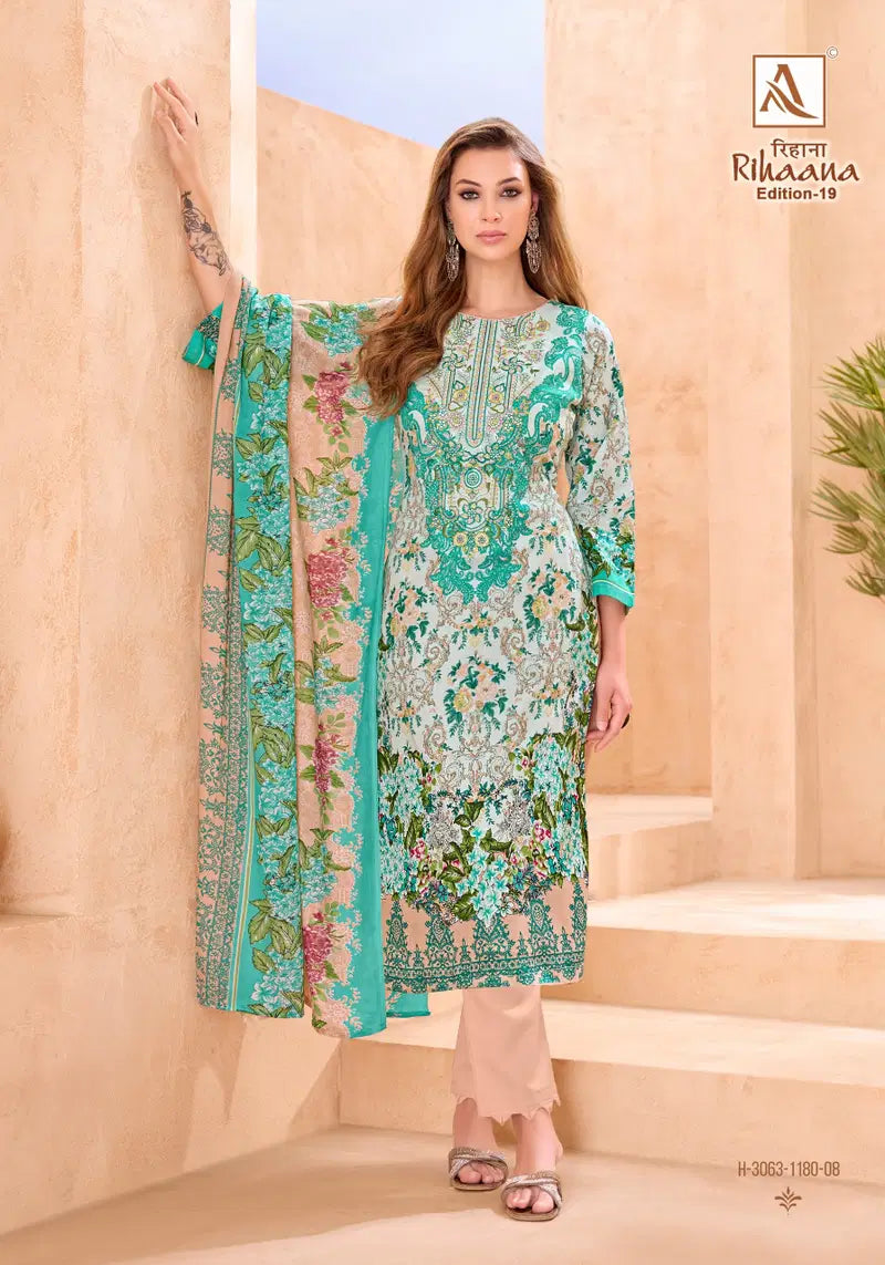 Alok Rihaana Vol 19 Cambric Cotton Embroidered Dress Material