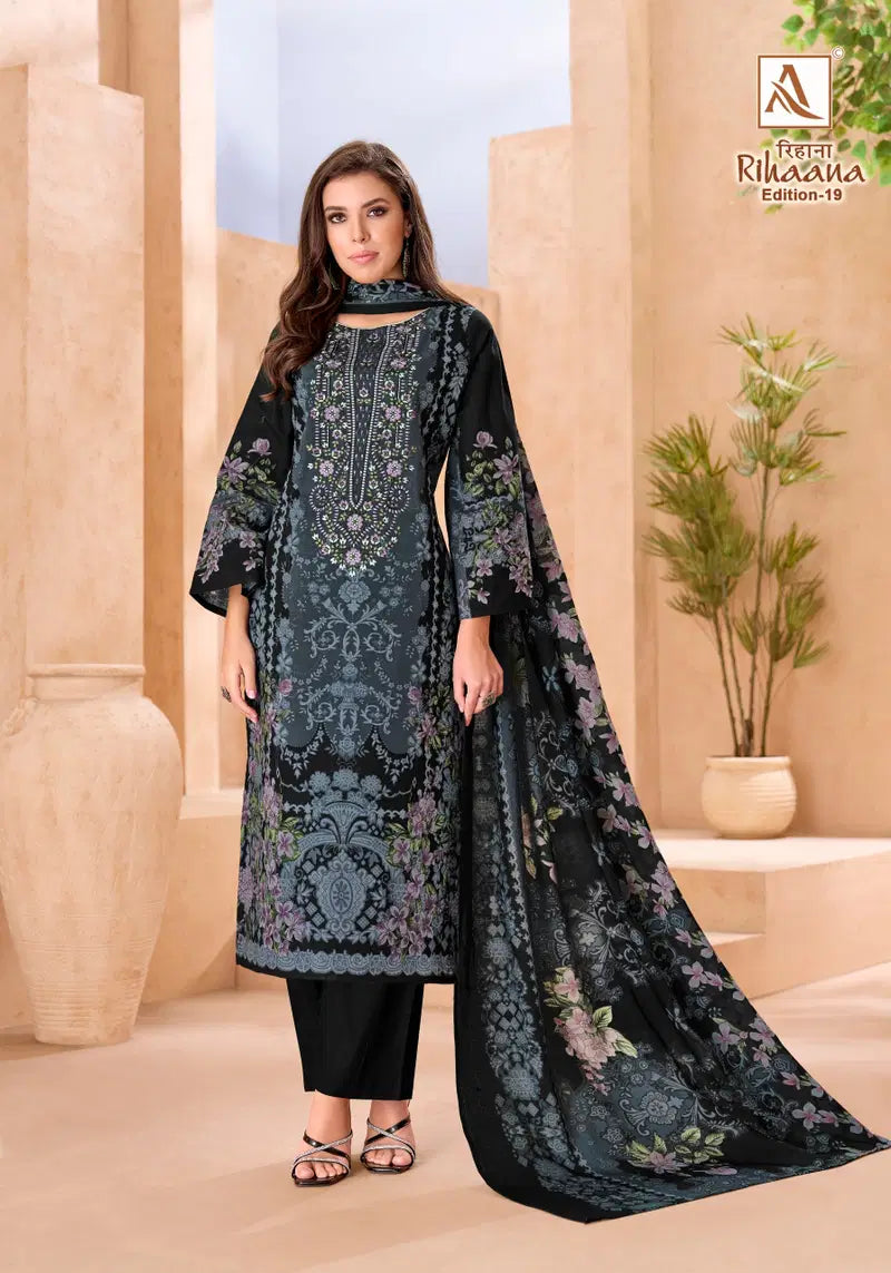Alok Rihaana Vol 19 Cambric Cotton Embroidered Dress Material