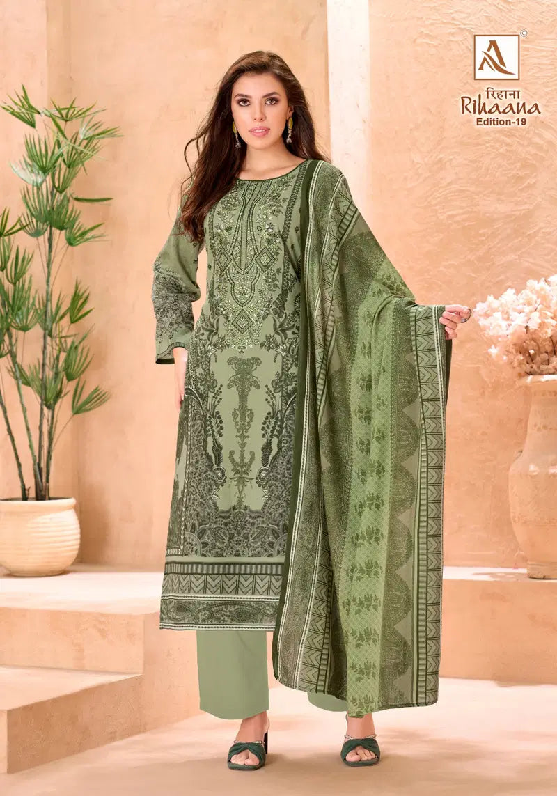 Alok Rihaana Vol 19 Cambric Cotton Embroidered Dress Material