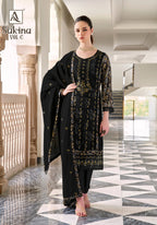 Alok Sakina Vol 6 Viscose Rayon With Embroidery Work Dress Material