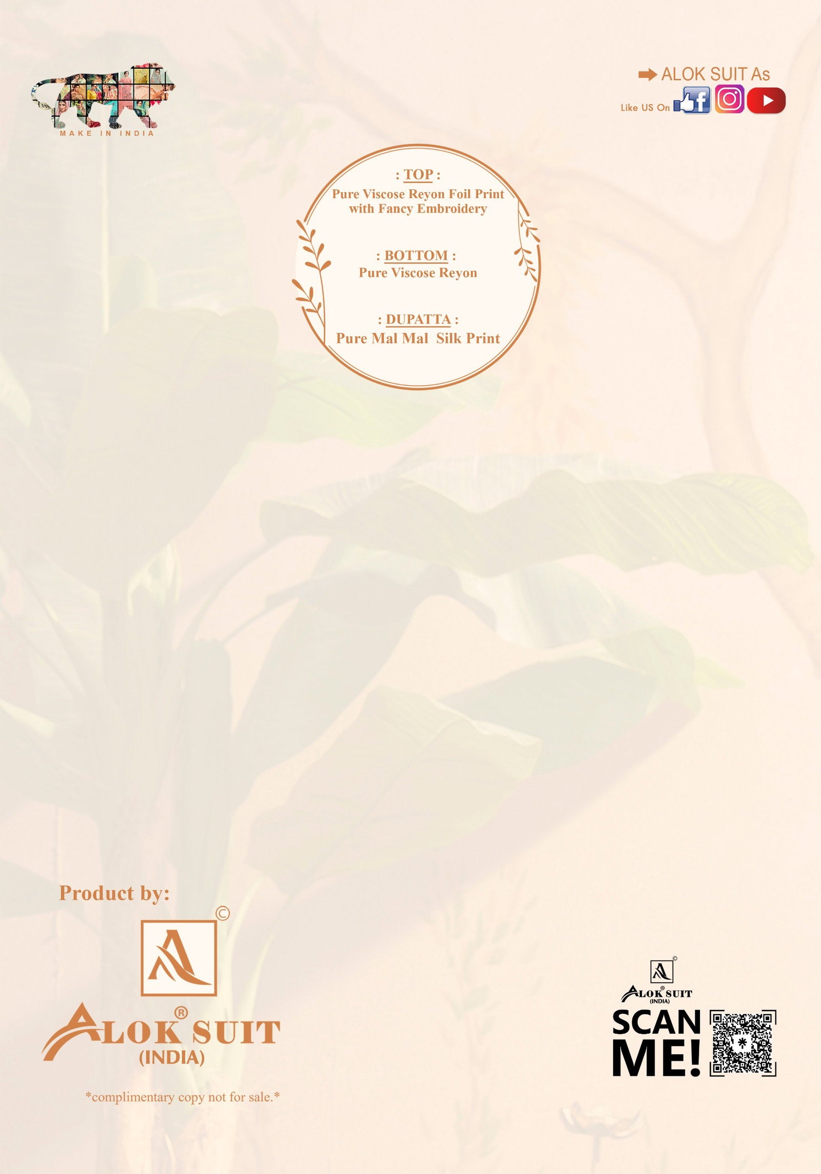 Alok Sakina Vol 7 Viscose Rayon With Embroidery Work Dress Material