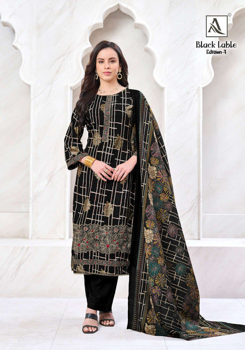 ALOK SUITS BLACK LABLE VOL 4 VISCOSE PRINT WITH FANCY EMBROIDERY WORK SUIT