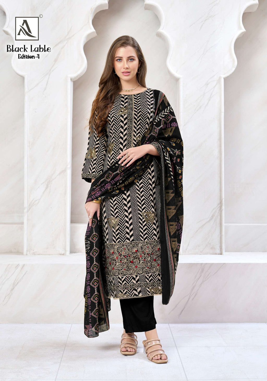 ALOK SUITS BLACK LABLE VOL 4 VISCOSE PRINT WITH FANCY EMBROIDERY WORK SUIT