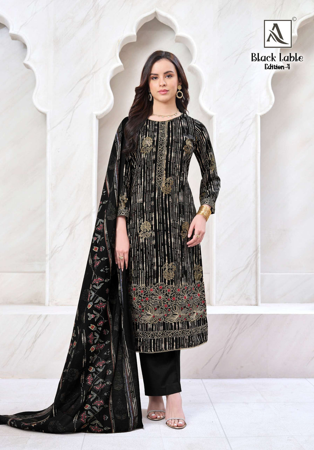 ALOK SUITS BLACK LABLE VOL 4 VISCOSE PRINT WITH FANCY EMBROIDERY WORK SUIT