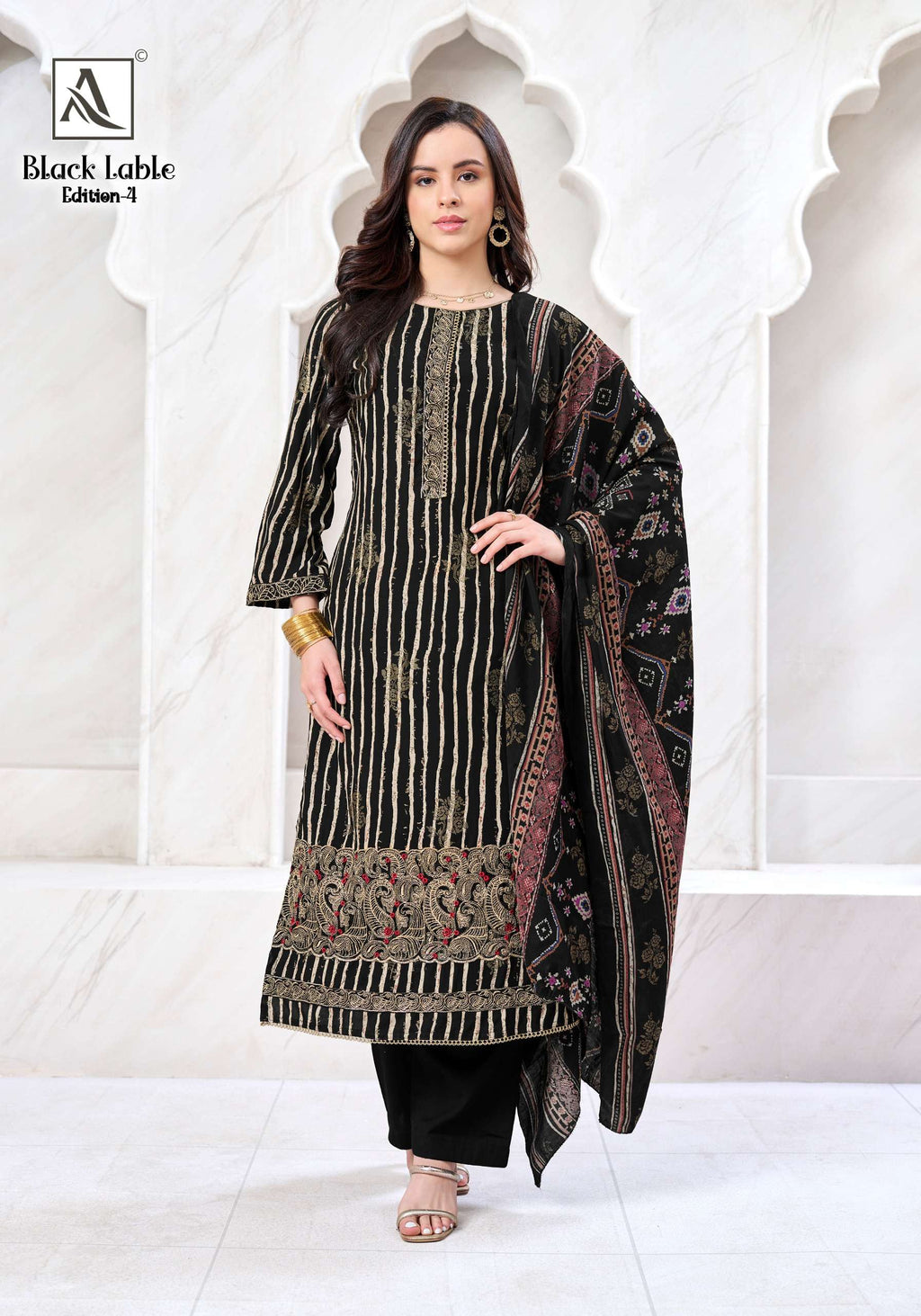 ALOK SUITS BLACK LABLE VOL 4 VISCOSE PRINT WITH FANCY EMBROIDERY WORK SUIT