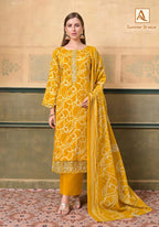 Alok Summer Breeze Jam Cotton Print With Embroidered Dress Material