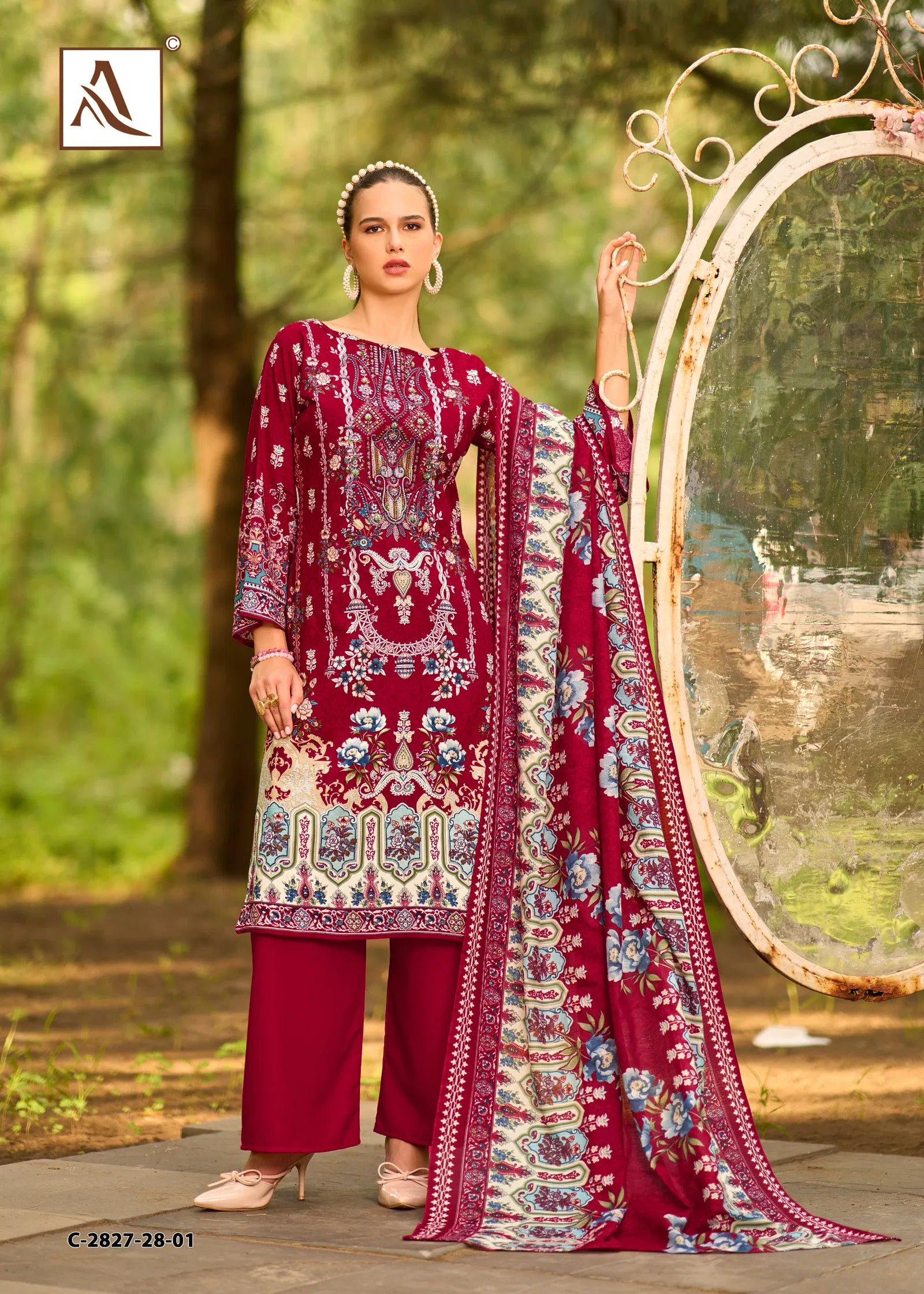 Alok Tahira Edition Vol 03 Viscose Rayon Embroidered Dress Material