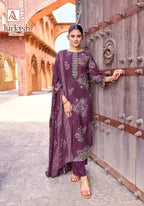 Alok Turkish Edition 11 Viscose Rayon Printed With Work Dress Material
