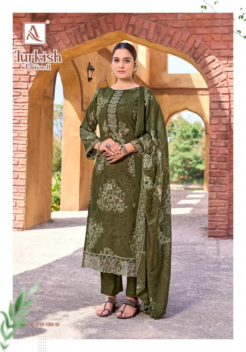 Alok Turkish Edition 11 Viscose Rayon Printed With Work Dress Material