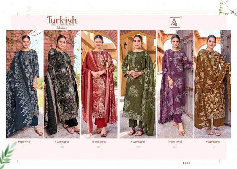 Alok Turkish Edition 11 Viscose Rayon Printed With Work Dress Material