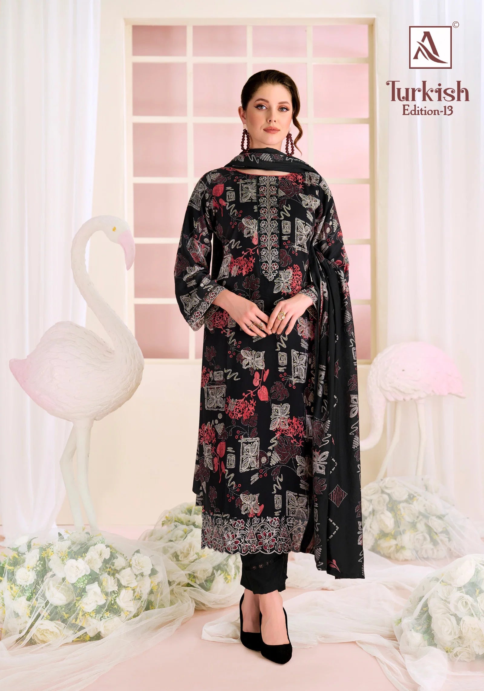 Alok Turkish Edition 13 Viscose Rayon Printed Dress Material
