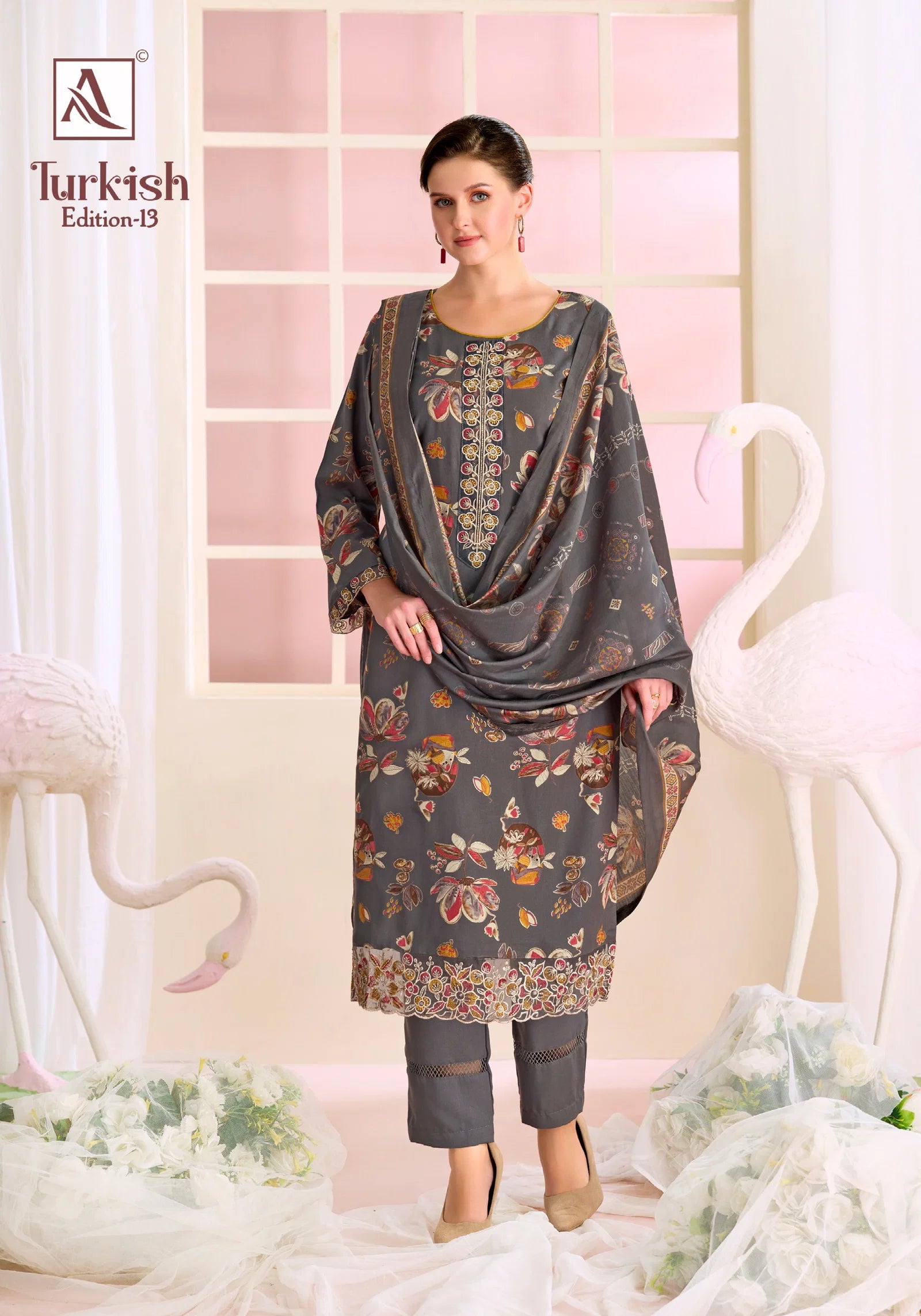Alok Turkish Edition 13 Viscose Rayon Printed Dress Material