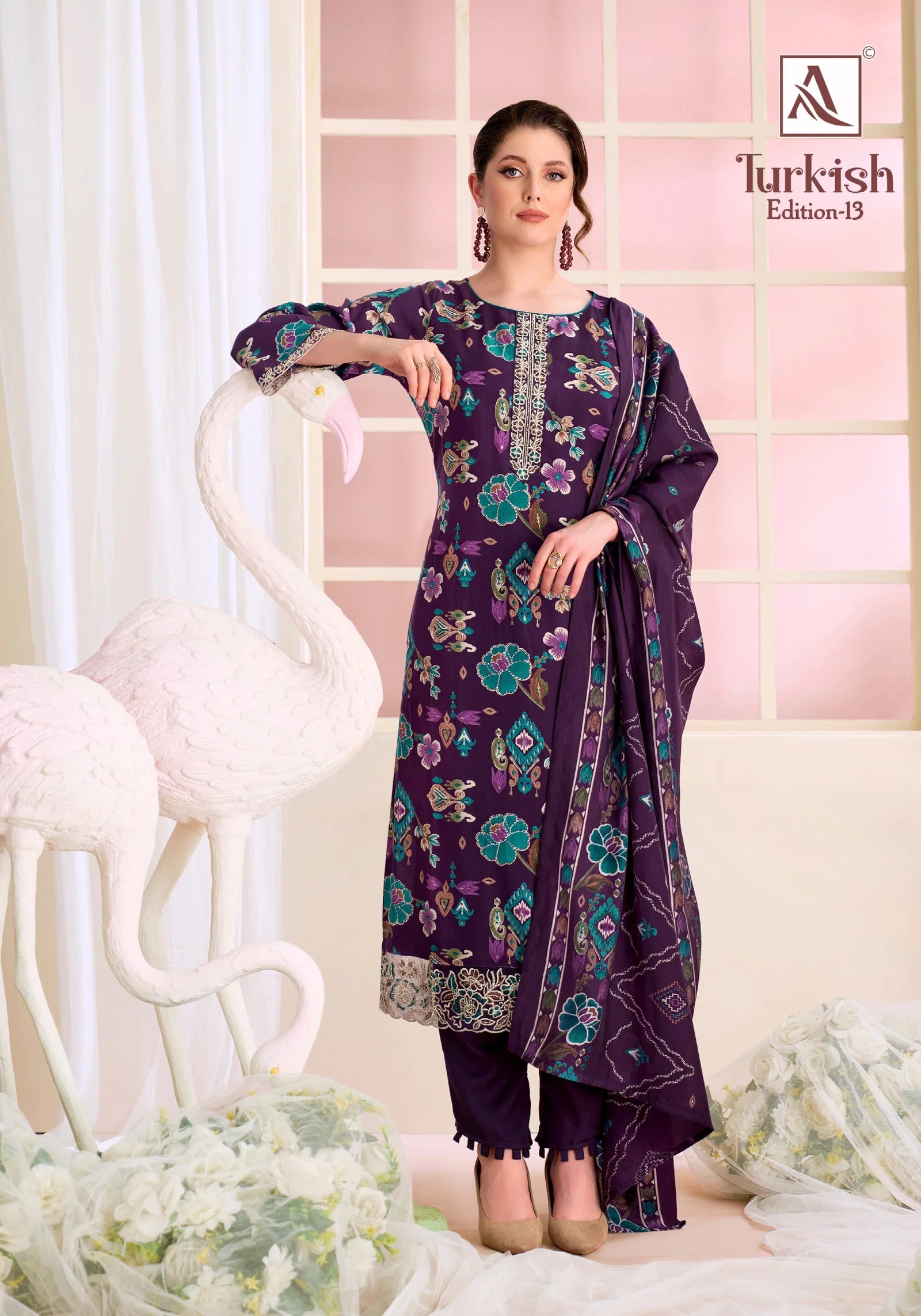 Alok Turkish Edition 13 Viscose Rayon Printed Dress Material