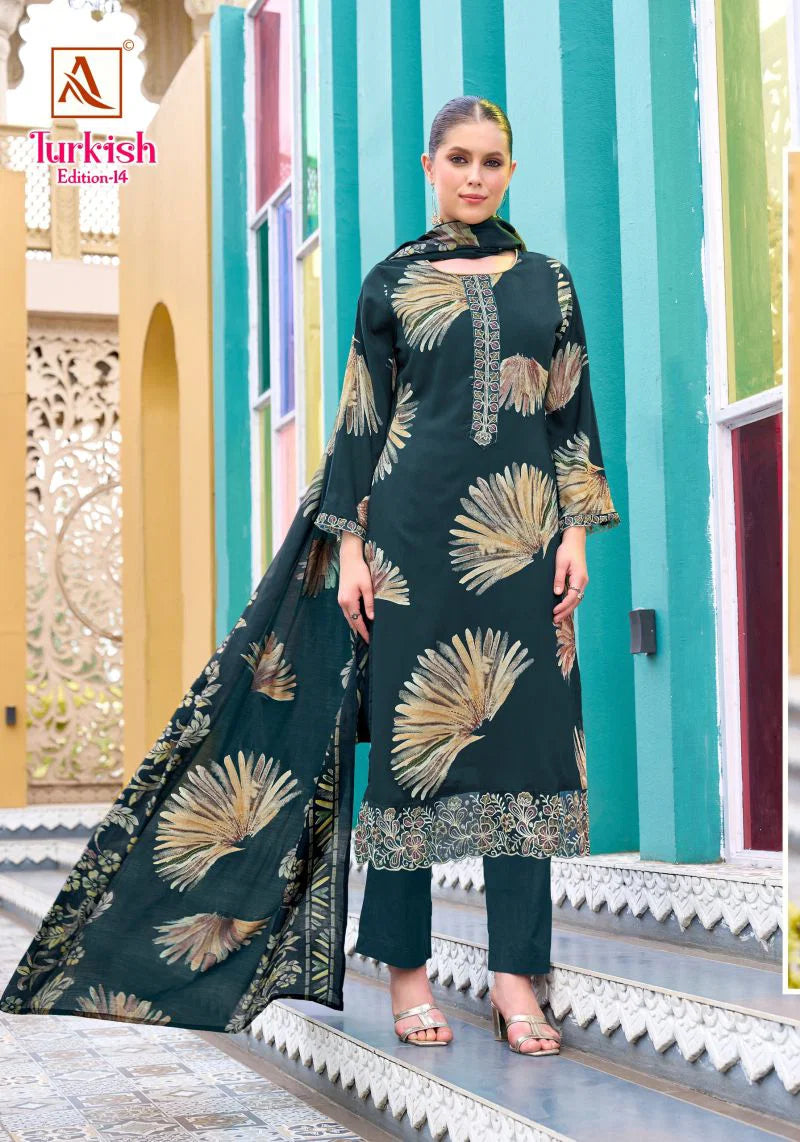 Alok Turkish Edition 14 Viscose Rayon Printed Dress Material
