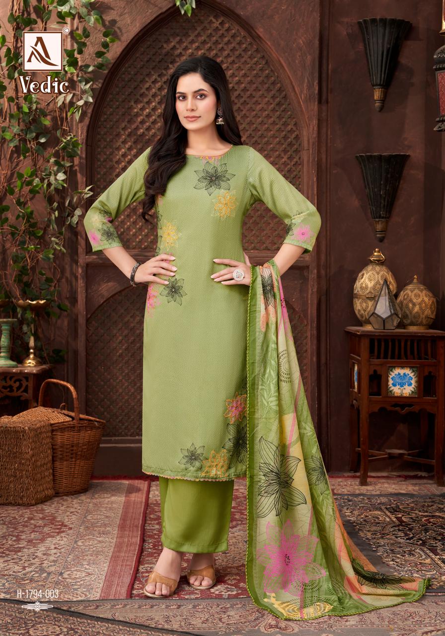 Alok Vedic Jam Digital Printed Dress Material