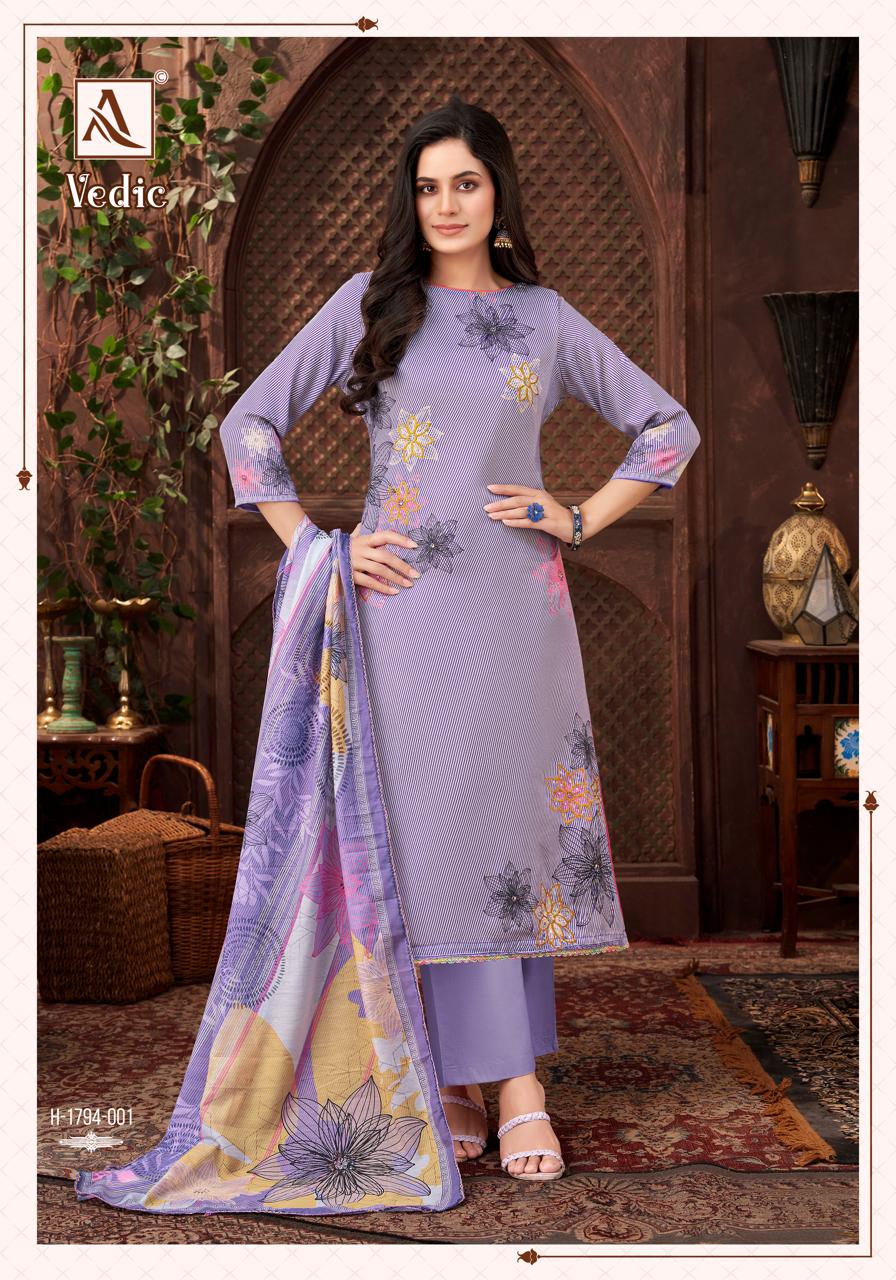Alok Vedic Jam Digital Printed Dress Material