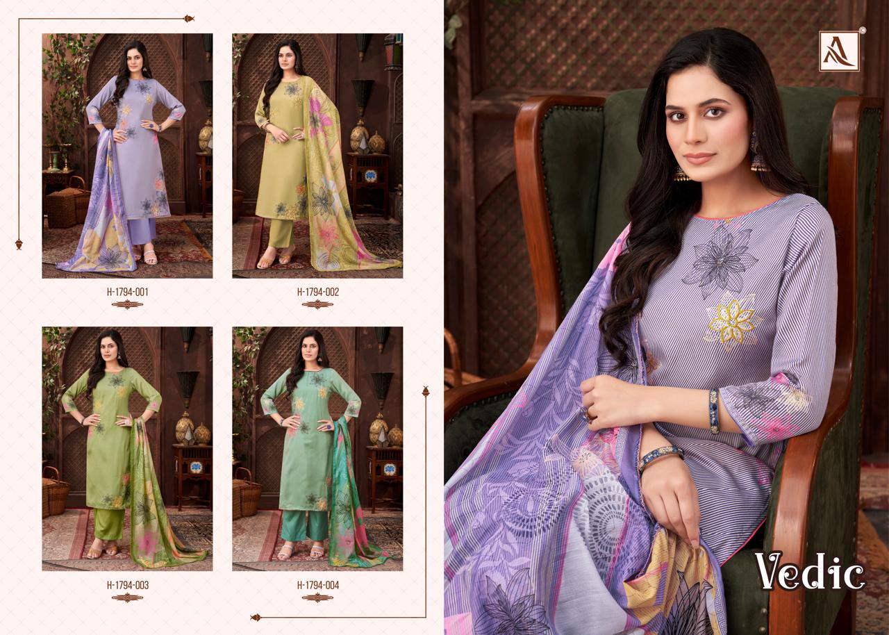 Alok Vedic Jam Digital Printed Dress Material