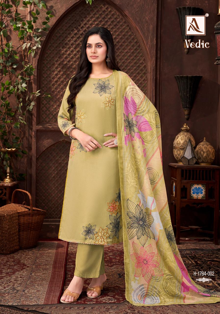 Alok Vedic Jam Digital Printed Dress Material