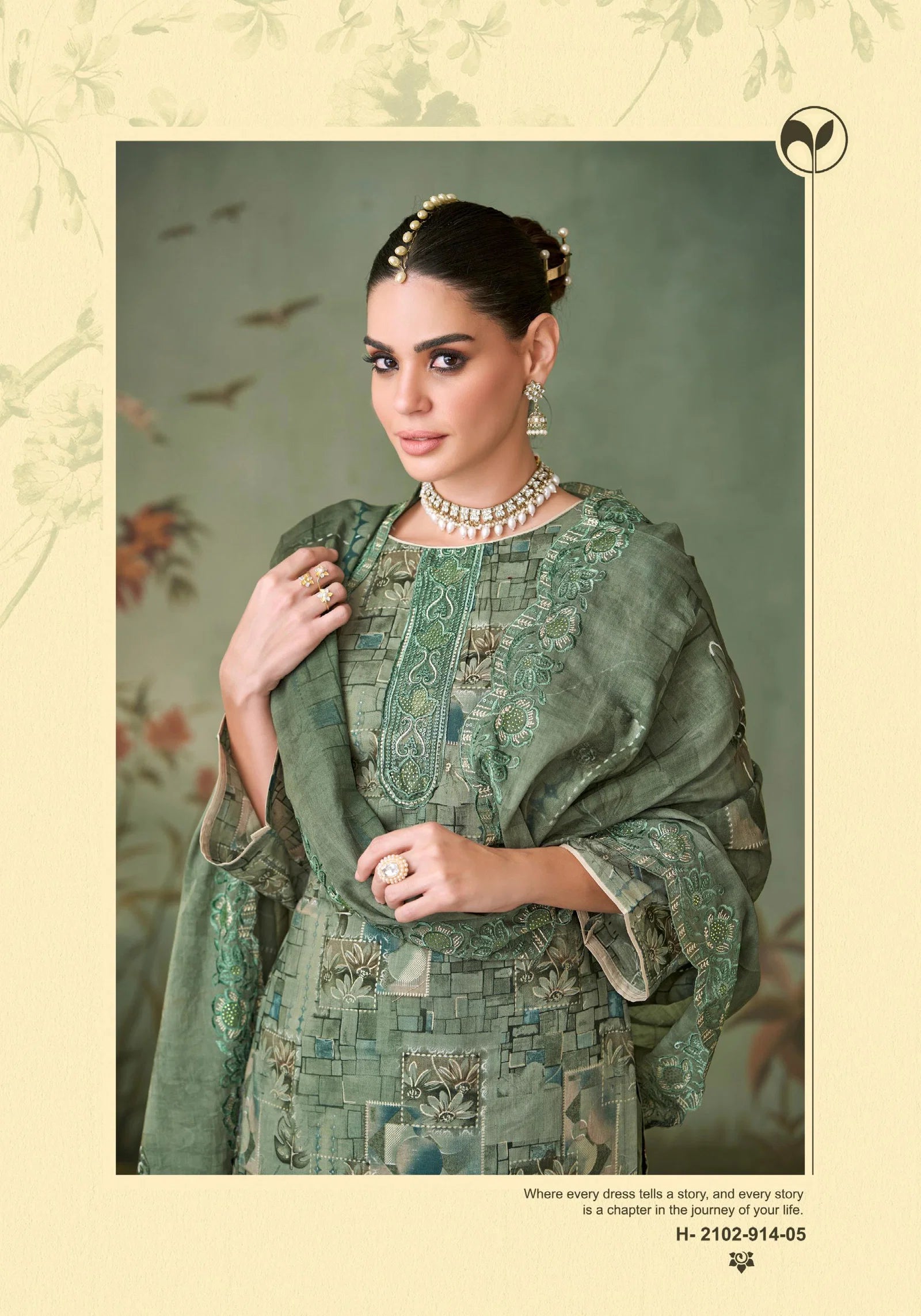Alok Zarkan Queen Cambric Cotton Floral Print With Work Dress Material