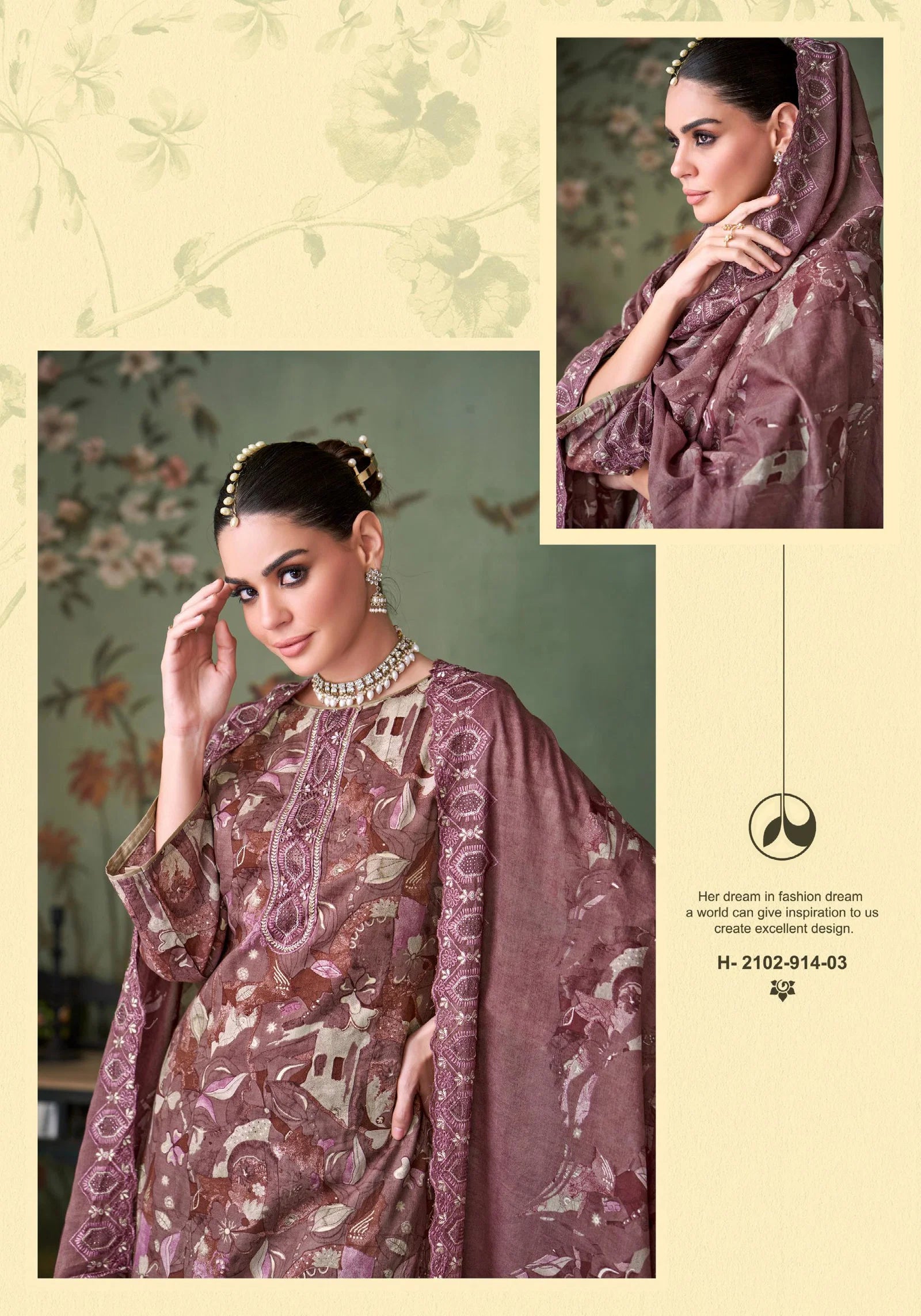 Alok Zarkan Queen Cambric Cotton Floral Print With Work Dress Material