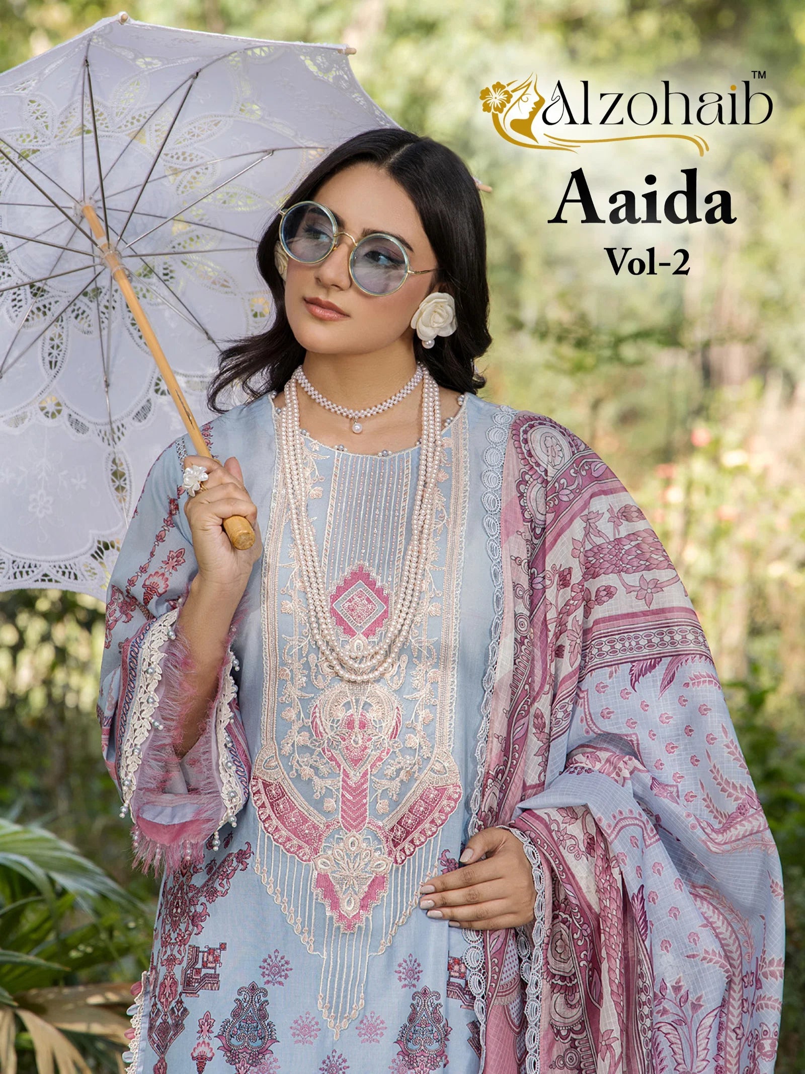Alzohaib Aaida Vol 2 Chiffon Dupatta Fancy Pakistani Suit Collection