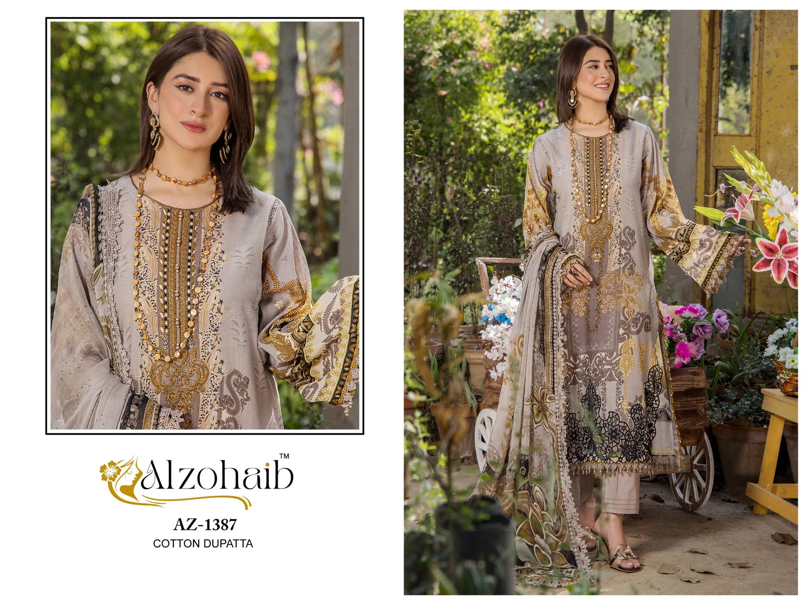 Alzohaib Aaida Vol 2 Chiffon Dupatta Fancy Pakistani Suit Collection