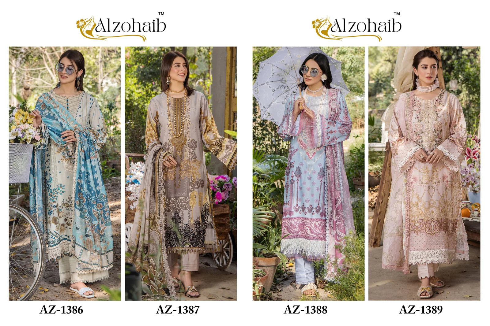 Alzohaib Aaida Vol 2 Chiffon Dupatta Fancy Pakistani Suit Collection
