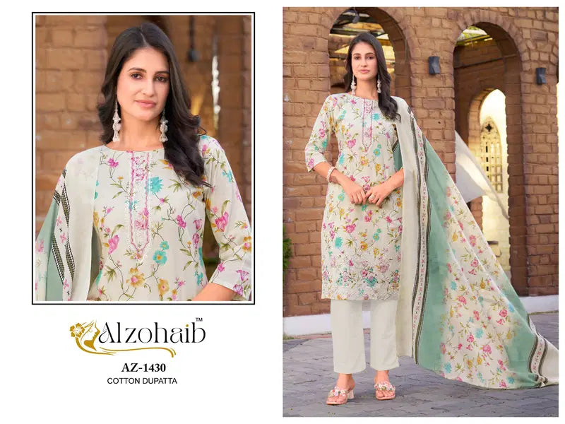 Alzohaib Asma Vol 1 Cotton Dupatta Cotton Pakistani Salwar Kameez