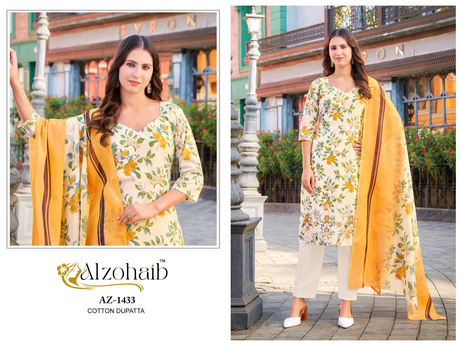 Alzohaib Asma Vol 1 Cotton Dupatta Cotton Pakistani Salwar Kameez