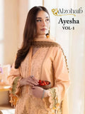 Alzohaib Ayesha Vol 1 Chiffon Dupatta Cotton Patch Worked Salwar Kameez