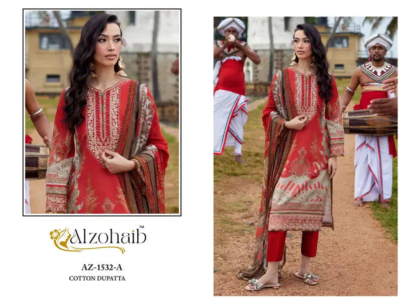 Alzohaib Ayesha Vol 1 Cotton Dupatta Cotton Patch Worked Salwar Kameez