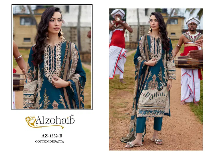 Alzohaib Ayesha Vol 1 Cotton Dupatta Cotton Patch Worked Salwar Kameez