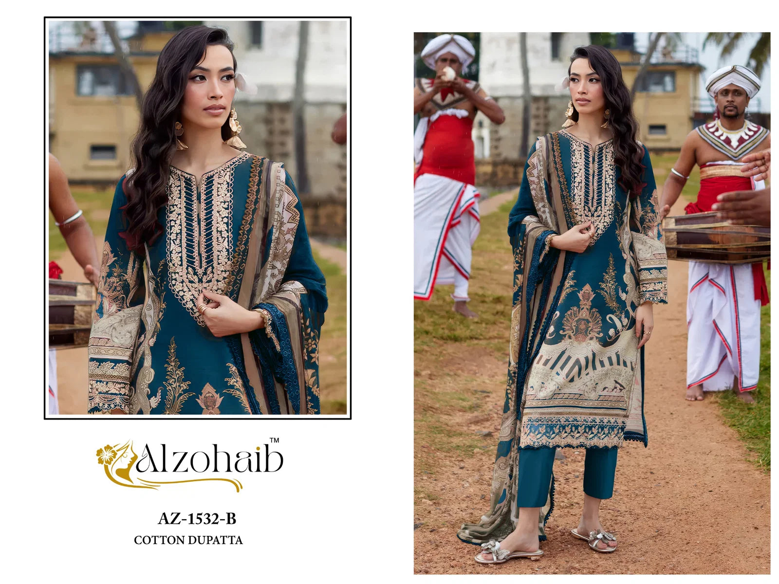 Alzohaib Ayesha Vol 1 Cotton Dupatta Cotton Patch Worked Salwar Kameez