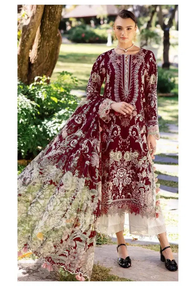 Alzohaib Az 1351 A To B Chiffon Dupatta Cotton Embroidered Salwar Kameez