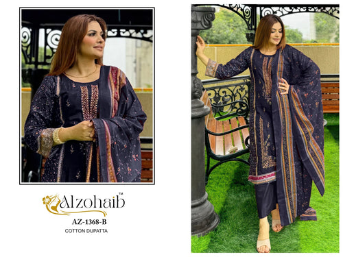 Alzohaib Az 1368 A To C Cotton Dupatta Cotton Pakistani Salwar Kameez