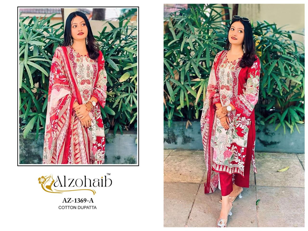 Alzohaib Az 1369 A Cotton Embroidered Salwar Kameez