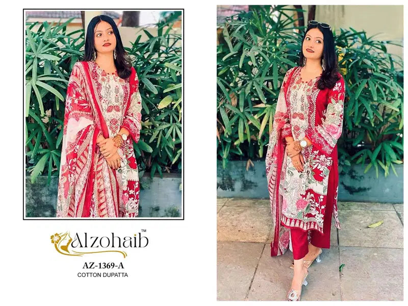 Alzohaib Az 1369 A Cotton Embroidered Salwar Kameez