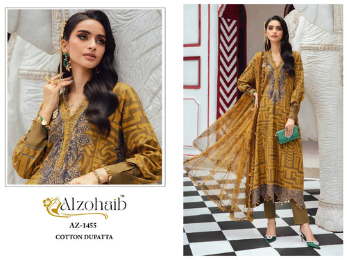 Alzohaib Az 1454 And 1455 Cotton Dupatta Cotton Paksitani Salwar Kameez