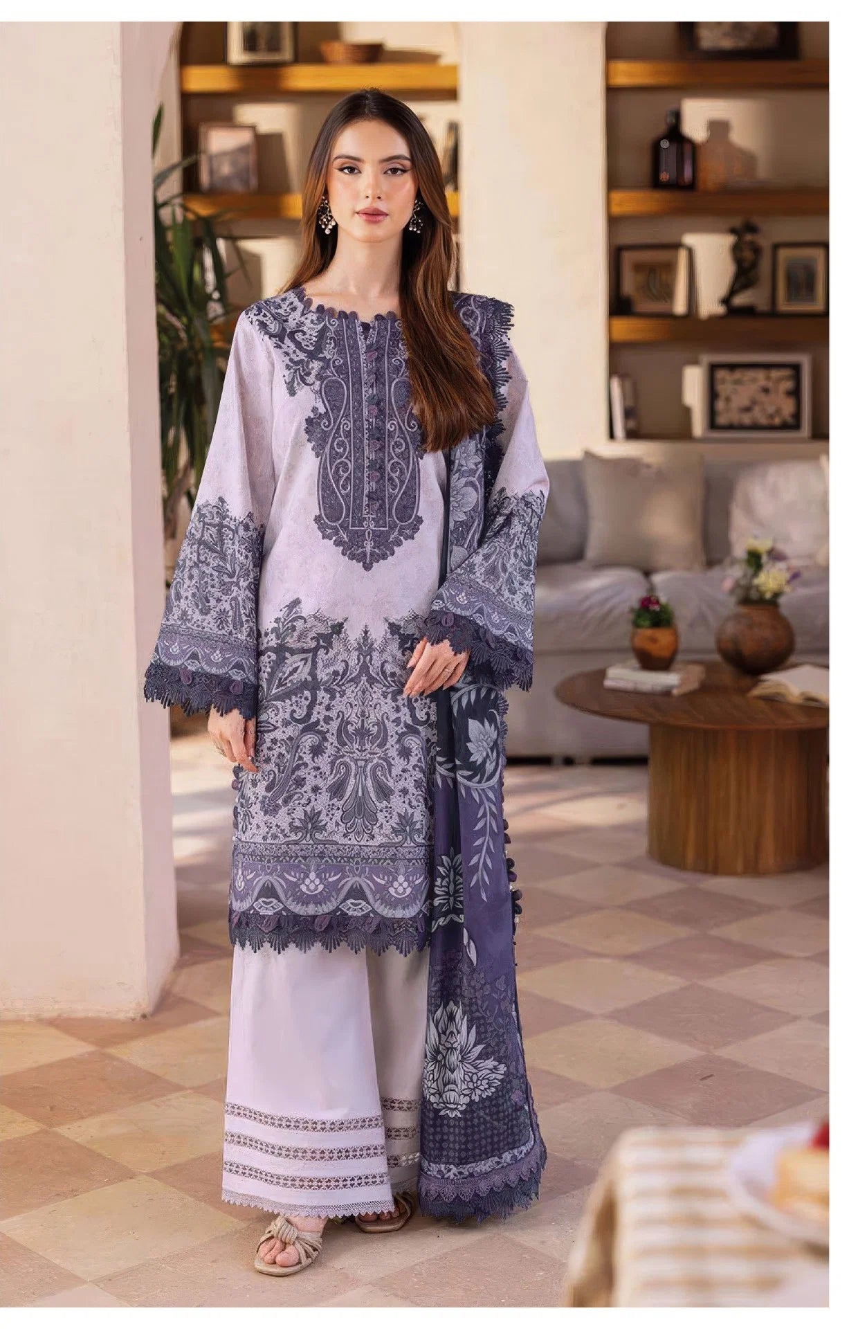 Alzohaib Az 1458 To 1461 Chiffon Dupatta Cotton Pakistani Salwar Kameez